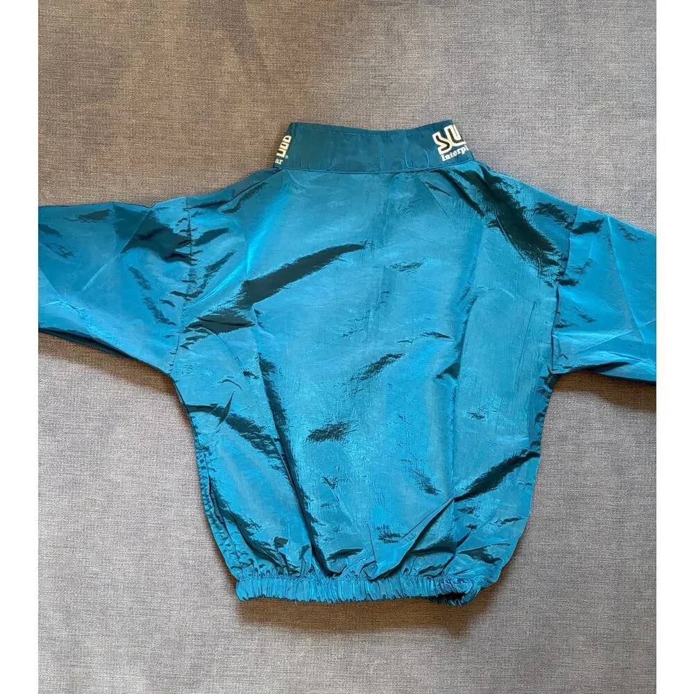 Vintage Surf Style Kids Windbreaker Interplanetary Body Gear Teal Made in USA